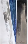 V Linen, cloth, rize paper, canvas,oiland acrylic on canvcas  130 x 80 cm 2013